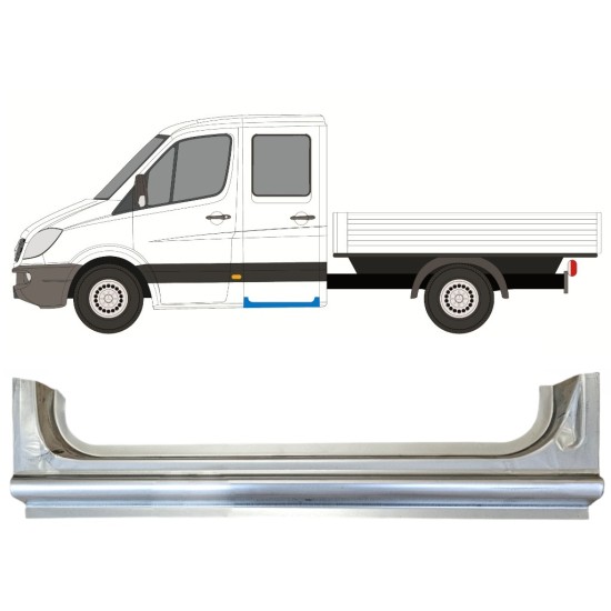 Opravný plech zadného prahu pre Mercedes Sprinter 2006-2018 / Ľavý / Dvojitá kabína 15067 Opravný plech zadného prahu pre Mercedes Sprinter 2006-2018 / Ľavý / Dvojitá kabína 15067