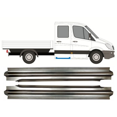 Opravný plech zadného prahu pre Mercedes Sprinter 2006-2018 / Ľavá+Pravá / Dvojitá kabína / Sada 14568