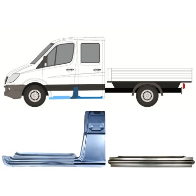 Opravný plech sada pre Mercedes Sprinter 2006-2018 / Ľavý / Dvojitá kabína / 14781