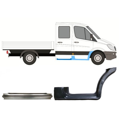 Opravný plech sada pre Mercedes Sprinter 2006-2018 / Pravá / Dvojitá kabína / 14730