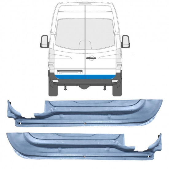 Opravný plech zadných dverí pre Mercedes Sprinter 2006- / Ľavá+Pravá / Sada 9555