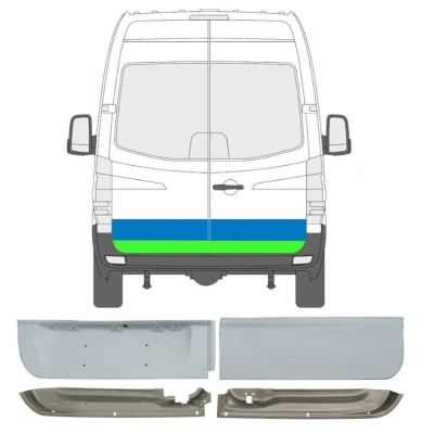 Opravný plech zadných dverí pre Mercedes Sprinter 2006-2018 / Ľavá+Pravá / Sada 6050