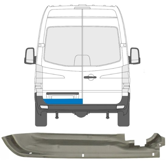 Opravný plech zadných dverí pre Mercedes Sprinter 2006-2018 / Ľavý 5680