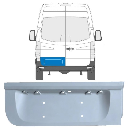 Opravný plech zadných dverí nízky pre Volkswagen Crafter 2005-2017 / Ľavý 17172
