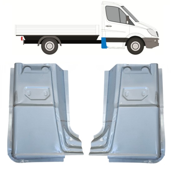 Opravný plech zadného rohu pre Mercedes Sprinter 2006-2018 / Ľavá+Pravá / Jednomiestna kabína / Sada 15071