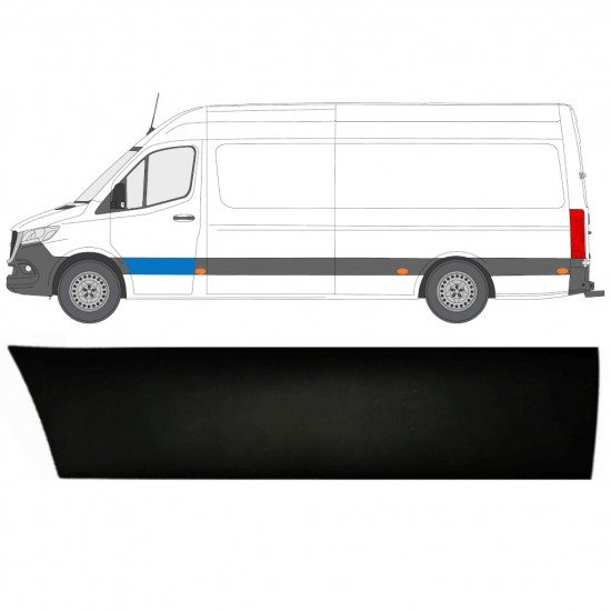 Lišta predných dverí pre Mercedes Sprinter 2018- / Ľavý 12927