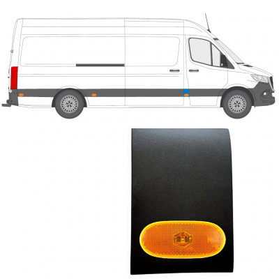Bočná lišta predného stĺpika so svetlom pre Mercedes Sprinter 2018- / Pravá / Sada 12962