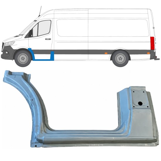 Opravný plech prahu + predného podbehu pre Mercedes Sprinter 2018- / Ľavý 17091