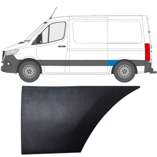 Bočná lišta zadného blatníka pre Mercedes Sprinter 2018- / Ľavý 14888