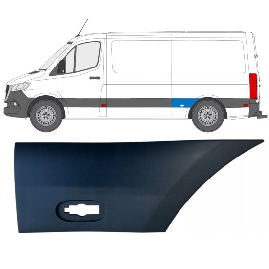 Bočná lišta zadného blatníka pre Mercedes Sprinter 2018- / Ľavý 16651