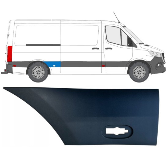 Bočná lišta zadného blatníka pre Mercedes Sprinter 2018- / Pravá 16650