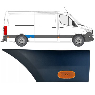 Bočná lišta zadného blatníka so svetlom pre Mercedes Sprinter 2018- / Pravá / Sada 16652