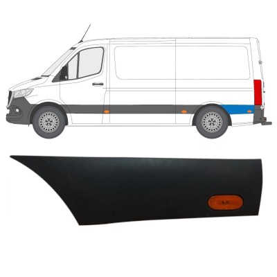 Bočná lišta zadného blatníka za kolesom s lampou pre Mercedes Sprinter 2018- / Ľavý / Sada 16647