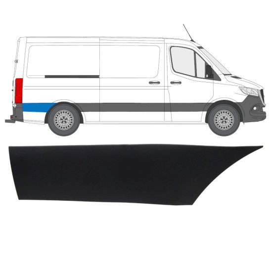 Bočná lišta zadného blatníka za kolesom pre Mercedes Sprinter 2018- / Pravá 16642