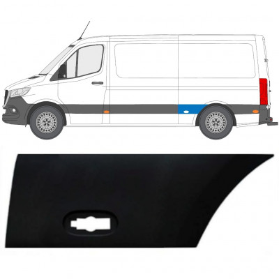 Bočná lišta zadného blatníka pre Mercedes Sprinter 2018- / Ľavý 12937