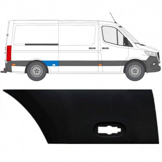 Bočná lišta zadného blatníka pre Mercedes Sprinter 2018- / Pravá 12936