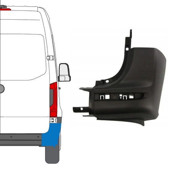 Zadný roh nárazníka pre Mercedes Sprinter 2018- / Pravá 14943