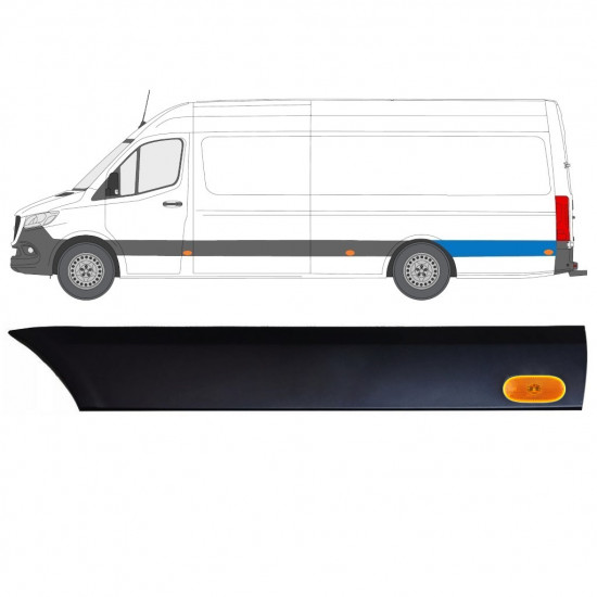 Bočná lišta zadného blatníka so svetlom pre Mercedes Sprinter 2018- / Ľavý / Sada 12971