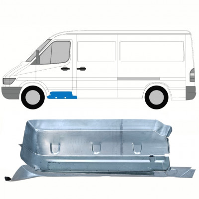 Opravný plech predného schodu s časťou prahu pre Mercedes Sprinter 1995-2006 / Ľavý 8557