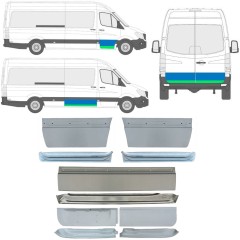 Opravný plech vnútorných + vonkajších dverí pre Mercedes Sprinter 2006-2018 / Ľavá+Pravá / Sada 11318