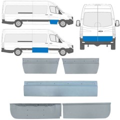 Opravný plech vonkajších dverí pre Mercedes Sprinter 2006-2018 / Ľavá+Pravá / Sada 11317