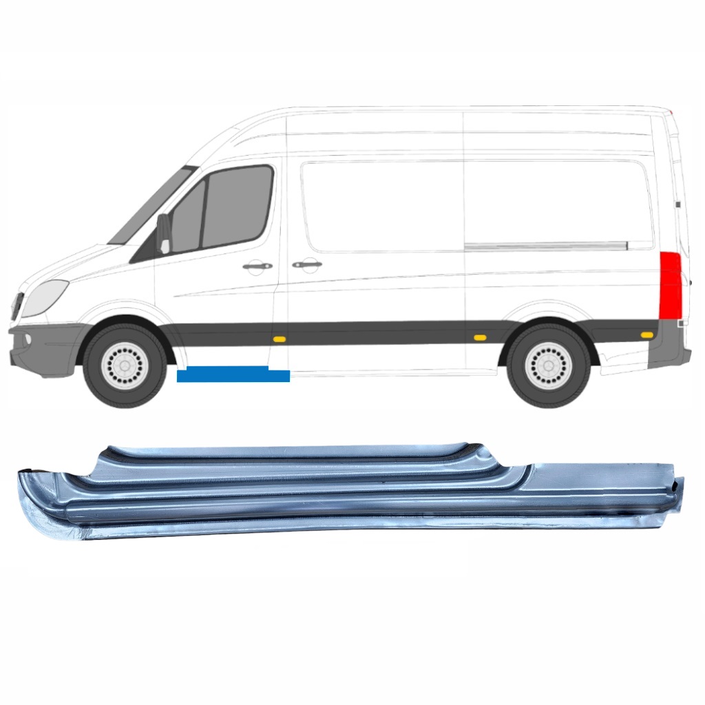 Opravný Plech Prahu Predných Dverí Pre Mercedes Sprinter 2006-2018 / Ľavý 8890