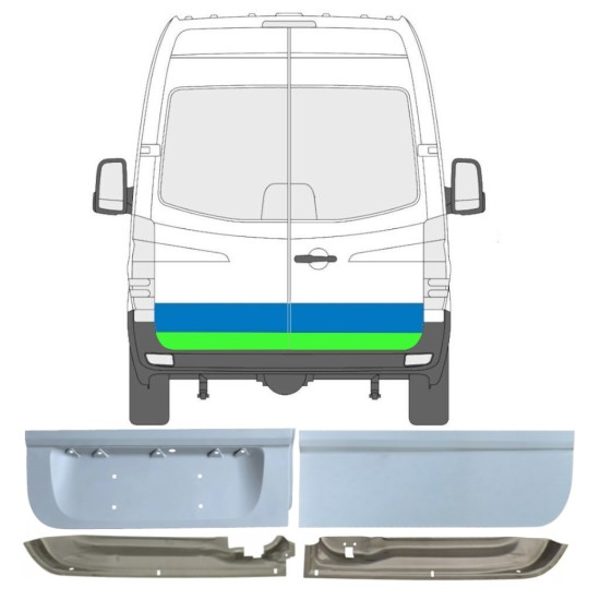 Opravný plech zadných dverí pre Volkswagen Crafter 2005-2017 / Ľavá+Pravá 17175