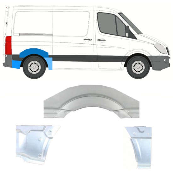 Lem zadného blatníka pre Mercedes Sprinter 2006- / SWB / Pravá / Sada 11312