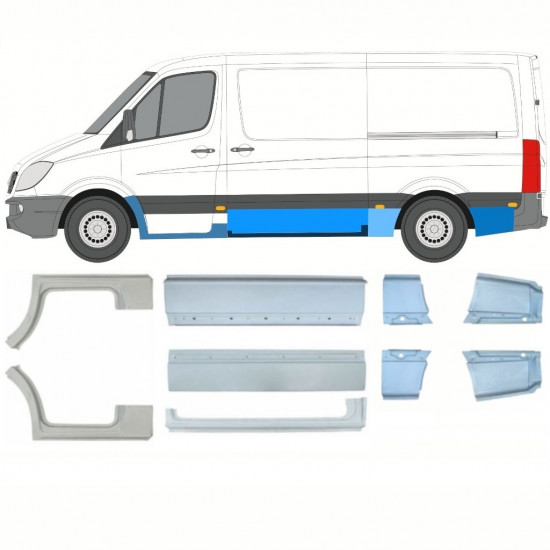 Opravný plech sada pre Mercedes Sprinter 2006- / MWB / Ľavá+Pravá /  10258