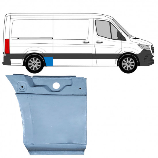 Lem zadného blatníka pre Mercedes Sprinter 2018- / SWB / MWB / Štandardná / Pravá 8189