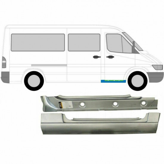 Opravný plech predného prahu vnútorný + vonkajší pre Mercedes Sprinter 1995-2006 / Pravá / Sada 9572