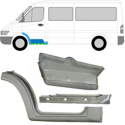 Opravný plech vnútorného prahu + blatníka + predného schodu pre Mercedes Sprinter 1995-2006 / Ľavý / Sada 10522