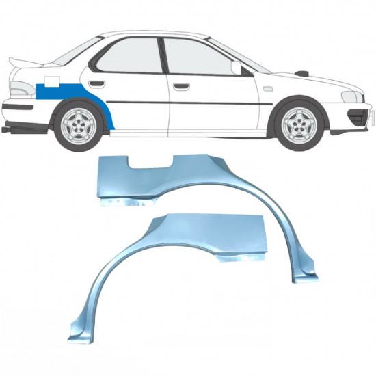 Lem zadného blatníka pre Subaru Impreza 1992-2000 / Ľavá+Pravá / Sada 9199