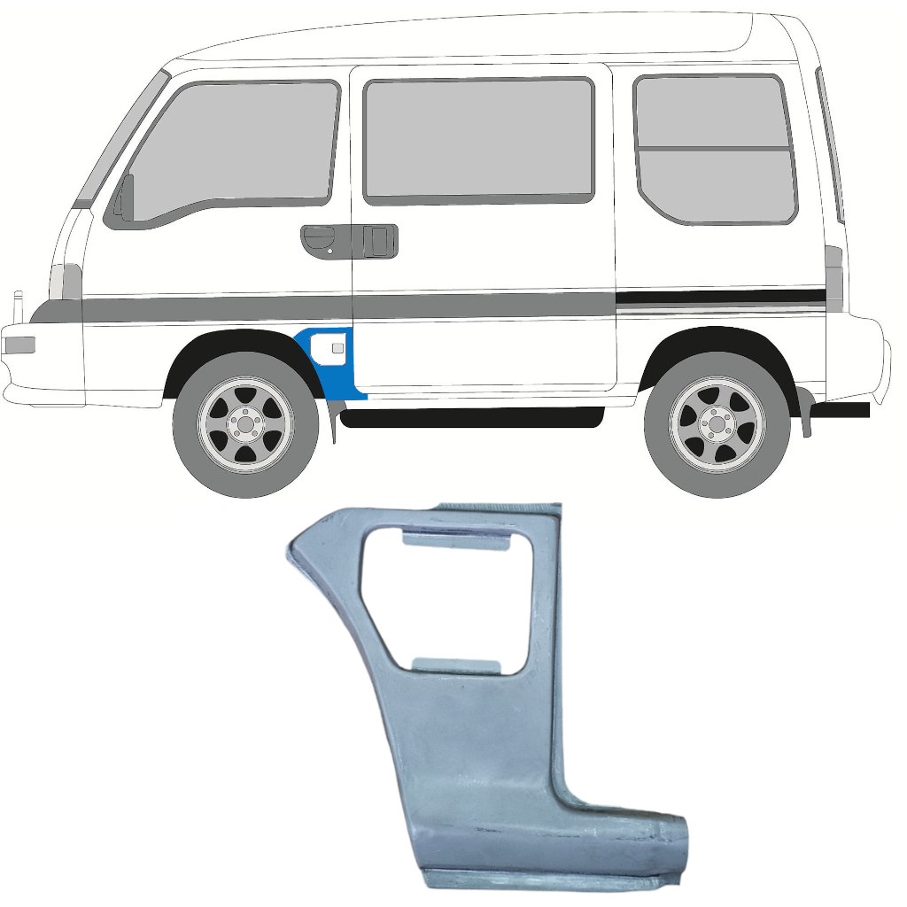 Opravný Plech Predného Blatníka Pre Subaru Libero 1983-1998 / Ľavý 8153