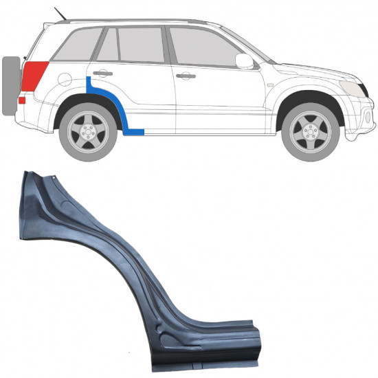 Lem zadného blatníka pre Suzuki Grand Vitara 2005-2012 / Pravá 7020