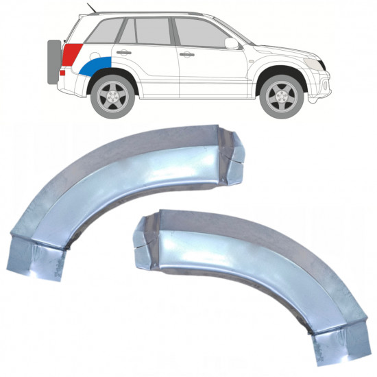 Opravný plech zadného blatníka zadná časť pre Suzuki Grand Vitara 2005-2012 / Ľavá+Pravá / Sada 9888
