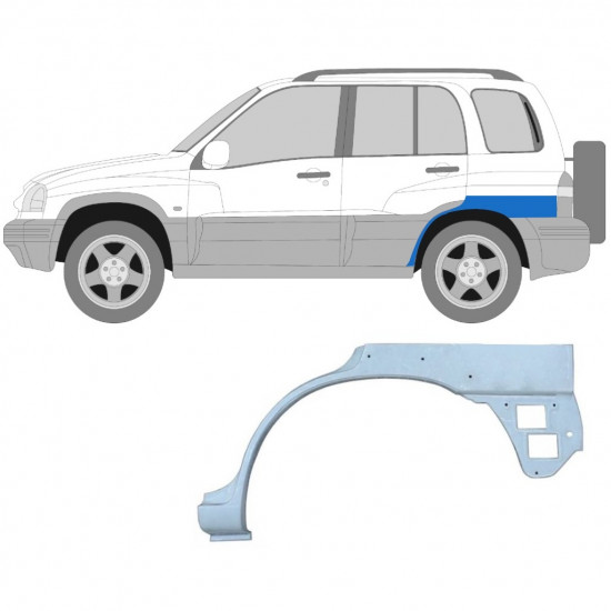 Opravný plech zadného blatníka s otvorom pre Suzuki Grand Vitara 1997-2005 / Ľavý 7019