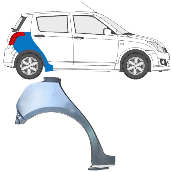 Lem zadného blatníka pre Suzuki Swift 2005-2010 / Pravá 16256