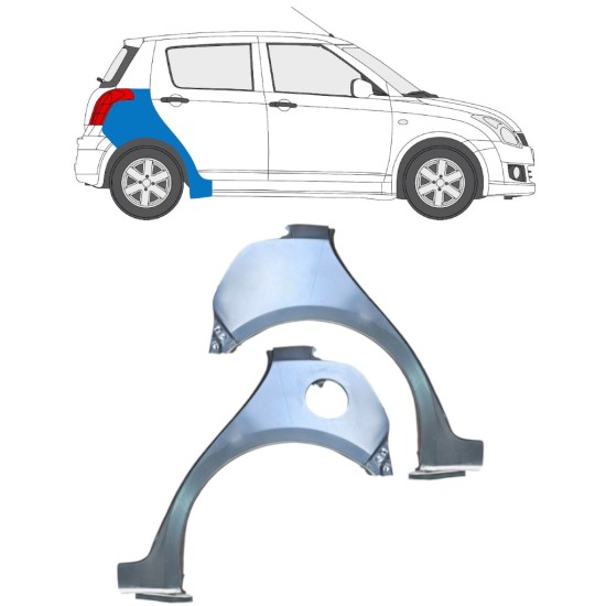 Lem zadného blatníka pre Suzuki Swift 2005-2010 / Ľavá+Pravá / Sada 16258