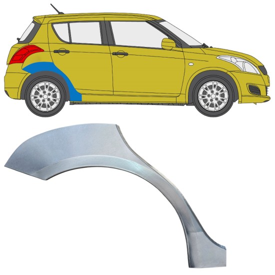 Lem zadného blatníka pre Suzuki Swift 2010-2017 / Pravá 16364