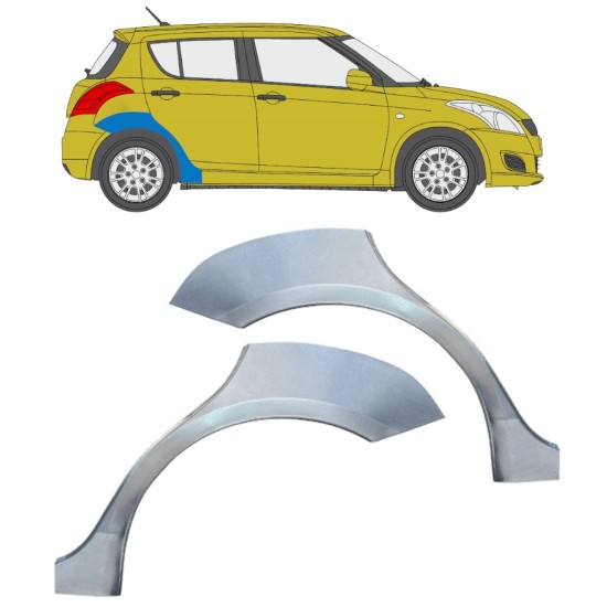 Lem zadného blatníka pre Suzuki Swift 2010-2017 / Ľavá+Pravá / Sada 16366