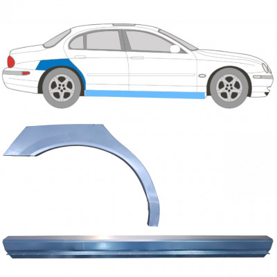 Opravný plech prahu + zadného blatníka pre Jaguar S-Type 1999-2007 / Pravá / Sada 12623