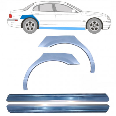 Opravný plech prahu + zadného blatníka pre Jaguar S-Type 1999-2007 / Sada 12625