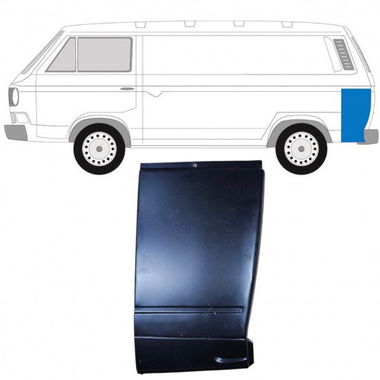 Opravný plech zadného rohu pre VW Transporter T3 1979-1992 / Ľavý 11629