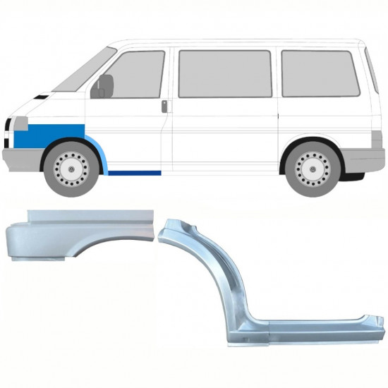 Opravný plech prahu + predného podbehu + predného blatníka pre VW Transporter T4 1990- / Ľavý / Sada 10040