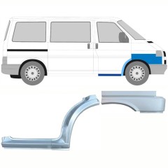 Opravný plech prahu + predného podbehu + predného blatníka pre Volkswagen Transporter T4 1990-1996 / Pravá / Sada 10039