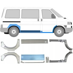 Opravný plech prahu + predného blatníka + zadného blatníka pre Volkswagen Transporter T4 1990-2003 / Sada 5983