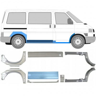 Opravný plech prahu + predného blatníka + zadného blatníka pre VW Transporter T4 1990-  / SWB / MWB / Sada 5983