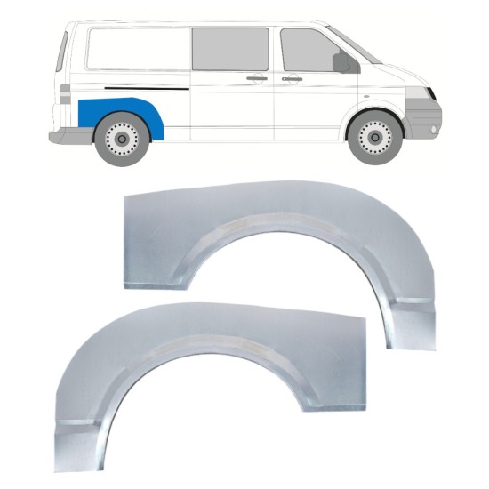 Lem zadného blatníka pre Volkswagen Transporter T5 2003-2015 / Ľavá+Pravá / Sada 16372
