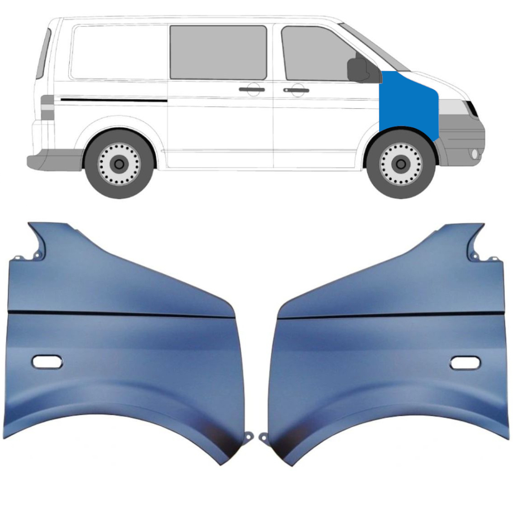 Predný Blatník Pre Volkswagen Transporter T5 2003-2015 / Ľavá+Pravá / Sada 10535
